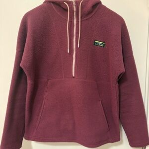 L.L. Bean Burgundy Fleece Pullover